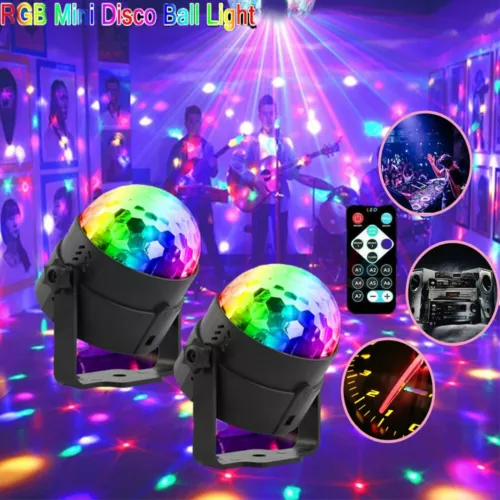 2pc led stage light lighting magic rgb ball disco party strobe dj bulb lamp xmas image 2