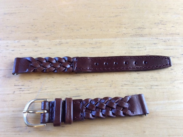 braided leather watch band