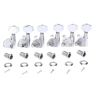 Wilkinson E-Z-LOK Chrome Left Handed 6 Inline Guitar Machine Head Tuning Peg Set