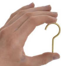 SCREW CUP HOOK 5cm Brass Wall Ceiling Unshouldered Hanger Hanging Peg HEAVY DUTY