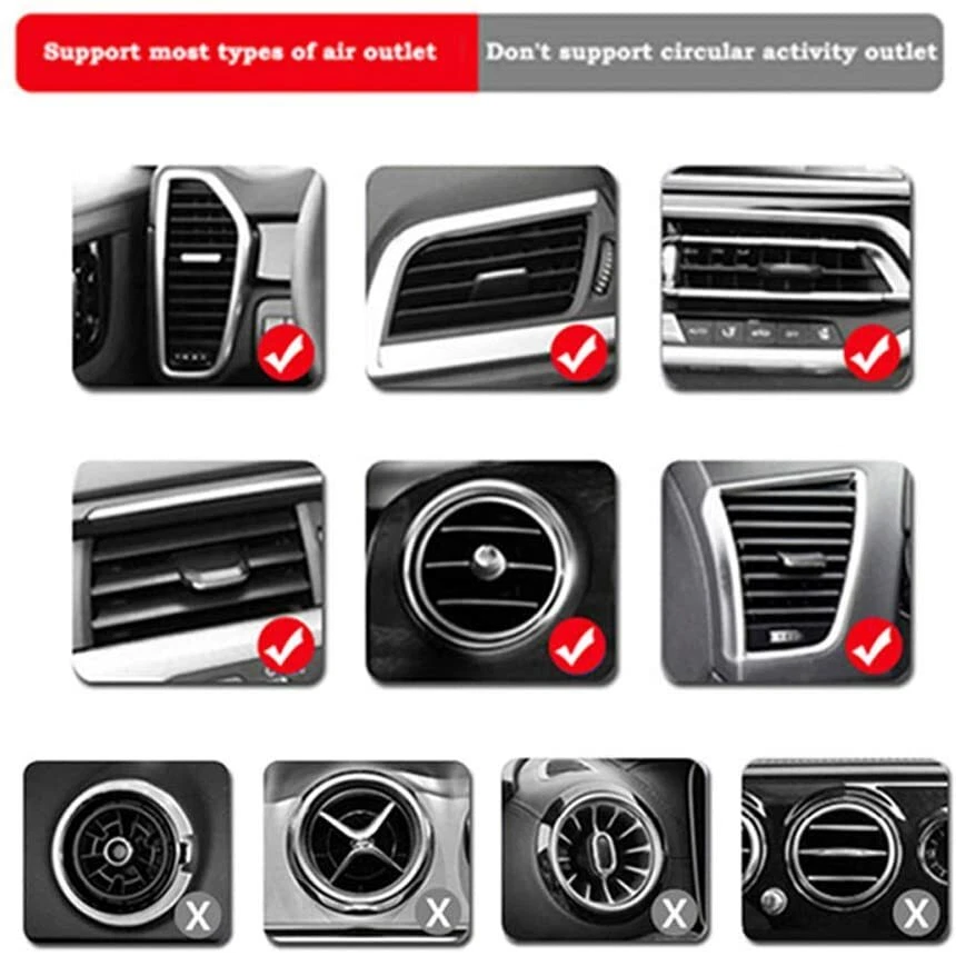 R9 Automático Qi Inalámbrico Coche Cargador Montaje Ventilación de Aire Teléfono R9 Tipo C Plateado Foto 4 de 4