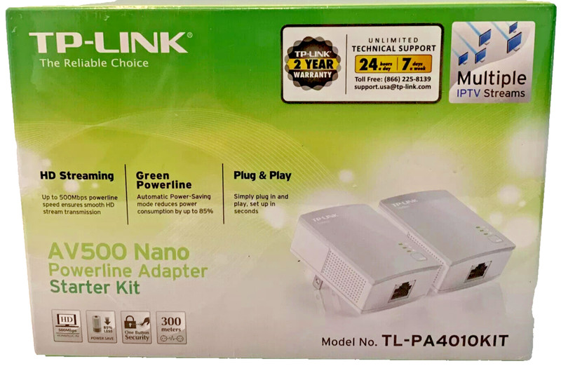 TP-Link AV500 Nano Powerline Adapter Starter Kit Model No. TL-PA4010KIT