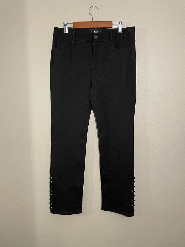 Pantalón Paige Jacqueline Recto Ponte Negro Terciopelo Con Cordones Talla 29 Elástico Usado en Excelente Condición Foto 3 de 4