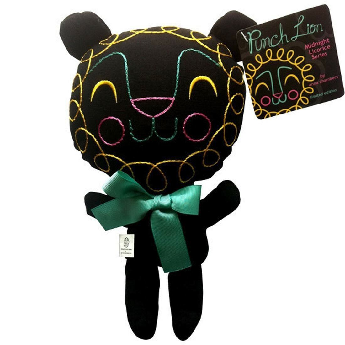 25 долларов огромный плюш Anna Chambers Lion Punch высотой 12 дюймов с закрытыми глазами черного цвета