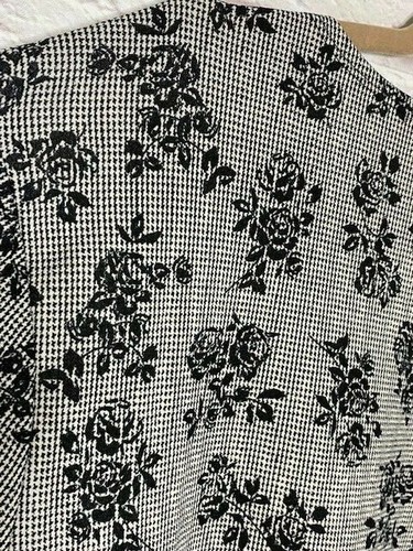 XL/1X/2X nuovo nero bianco stampa floreale gingham check cardigan maglione spolverino 50$ - Foto 10 di 14
