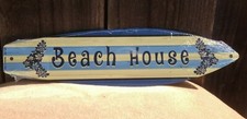 Beach House Flower Mini Novelty Beach Surf Board Sign 17" x 4.5"