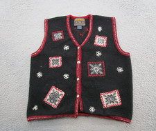 VTG Y2K 90's Woolrich Snowflake Christmas Winter 100 Wool Vest Size L Read