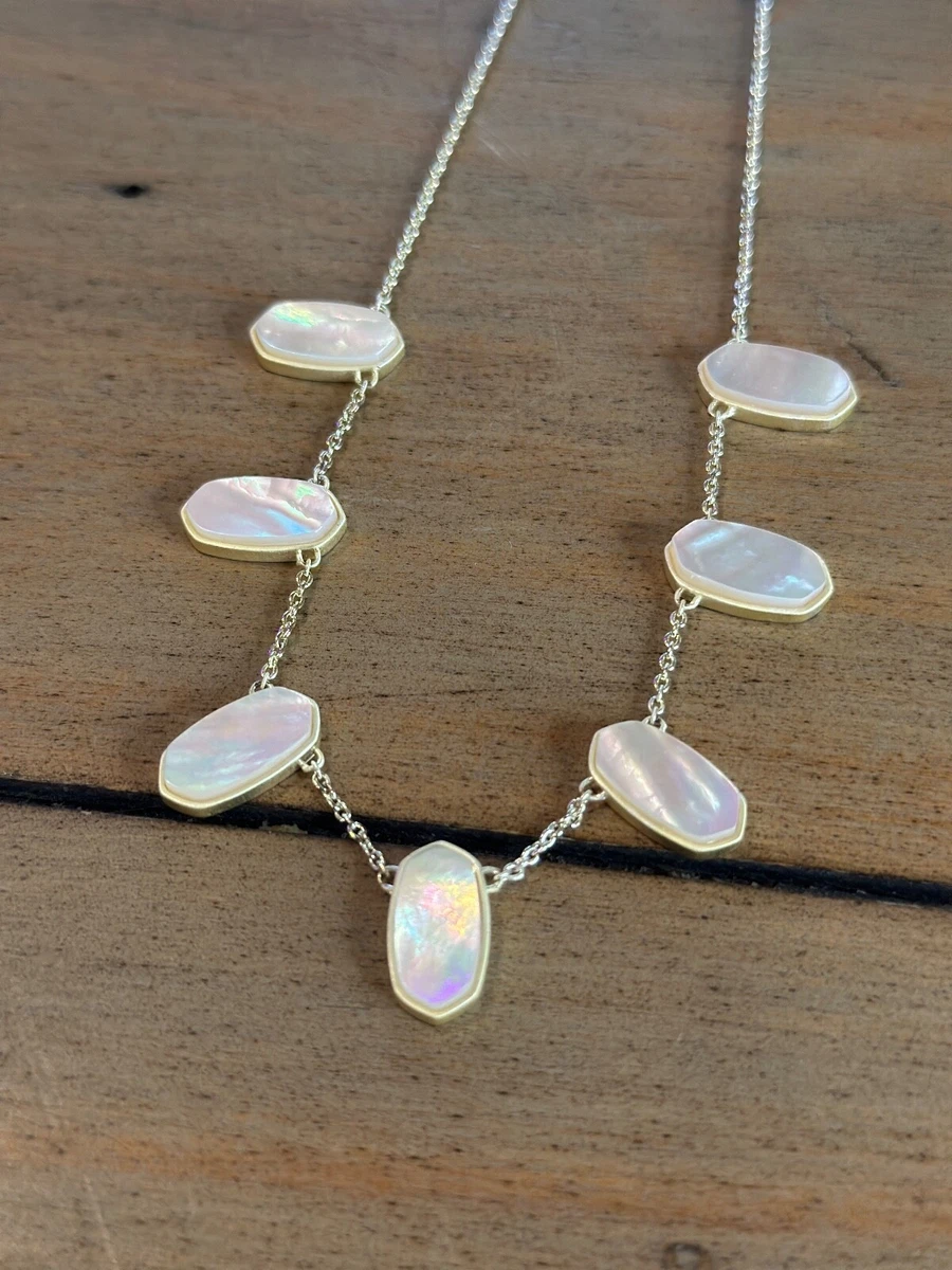 KENDRA SCOTT UNICORN Silver White Mother of Pearl Station