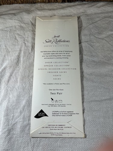 2 Pr HANES Silk Reflections Silky Sheer Kneehighs "Barely There" 775 - Picture 6 of 6