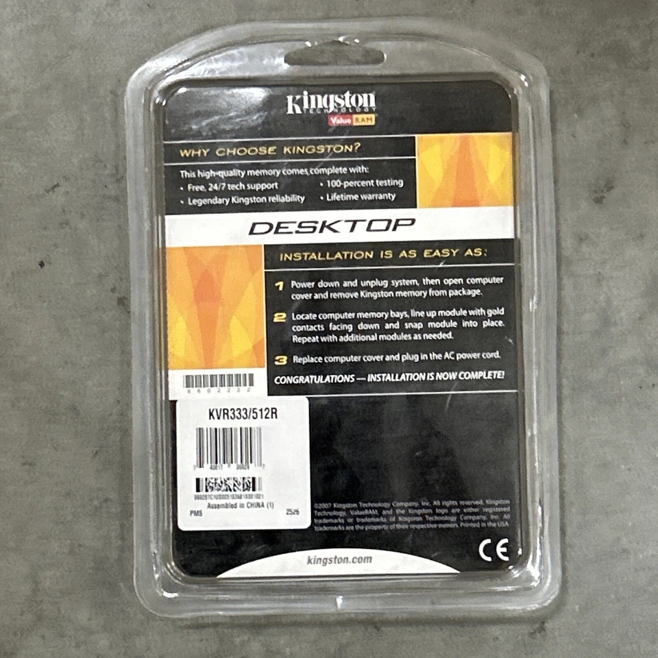 Kingston PC2700 (DDR-333) 512 MB DIMM 333 MHz PC-2700 DDR SDRAM Memory... - Image 2 of 4