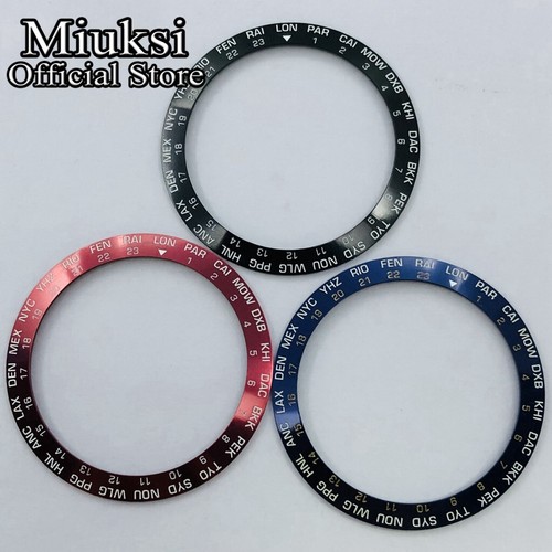 Miuksi 38mm balck blue red titanium bezel insert fit 40mm watch case - Picture 3 of 9