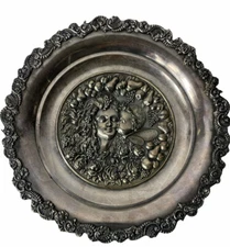 James  W. Tufts  Boston Quadruple Plate Silver Embossed  Tray Circa 1877