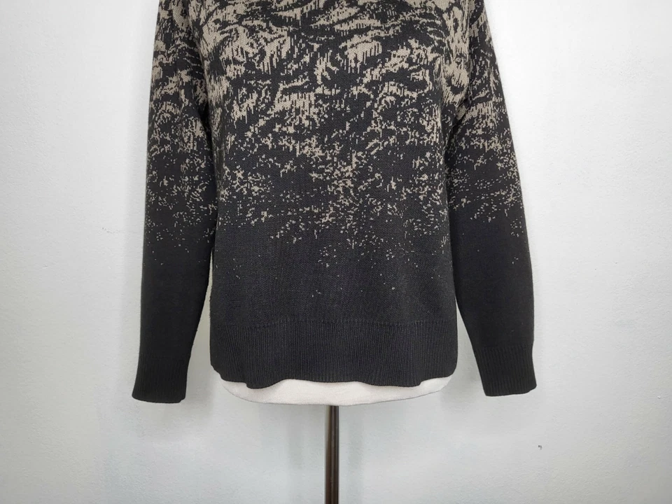 Suéter Jacquard Texturizado ATHLETA Para Mujer Talla XS Mezcla de Lana Cuello Redondo Excelente Foto 3 de 4