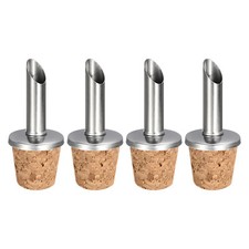 4Pcs Stainless Steel Bottle Pourers Spout Cork Design Wine Bottle Stoppers