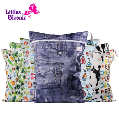 LITTLES&BLOOMZ Washable Reusable Cloth Nappy Wet Bag / Waterproof Swim Sport Travel Carry bag