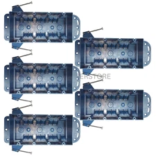 5-Pack 4-Gang New Work ETL Electrical Outlet & Switch Boxes 55 Cu In Blue