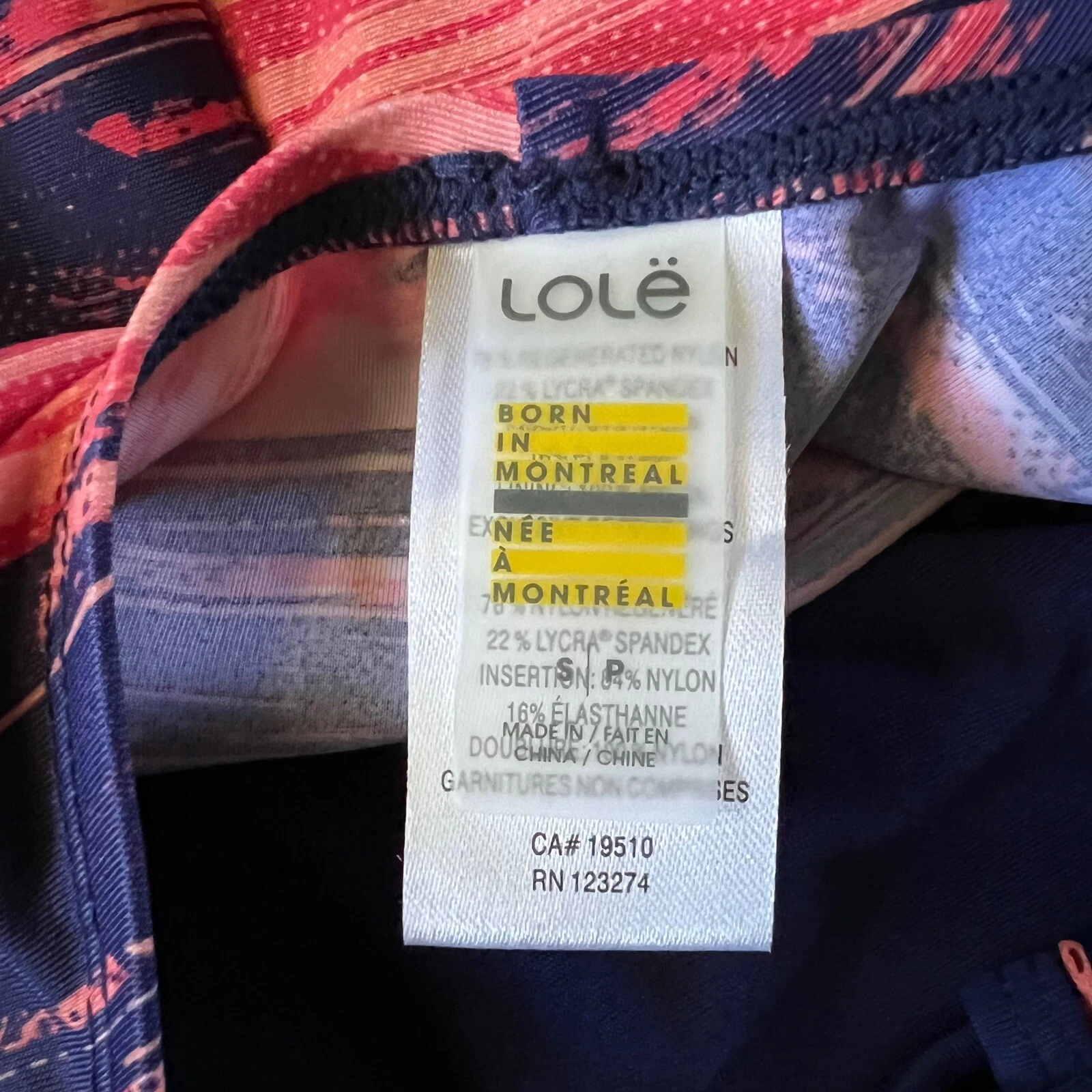 lole one piece navy orange 