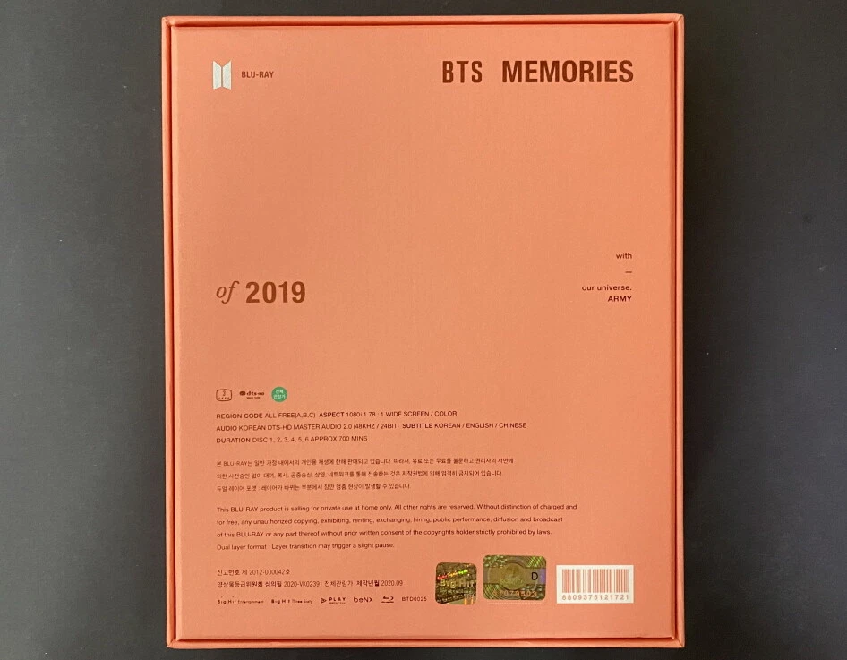 BTS-Memories Of 2019 BLU RAY FULL SET SUGA PHOTO CARD | eBay