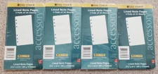DAY-TIMER Lined Note Pages 4 Pkgs Pad Total of 192 Sheets 3 3/4" x 6 3/4" 6 RING