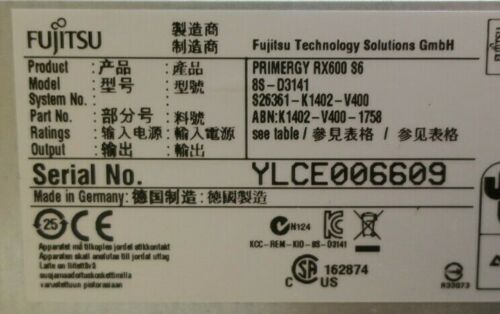 Fujitsu Primergy RX600 S6 4x 8-Core E7-4820 2.0GHz 256GB Ram 8x HDD Bay Server - Picture 3 of 3