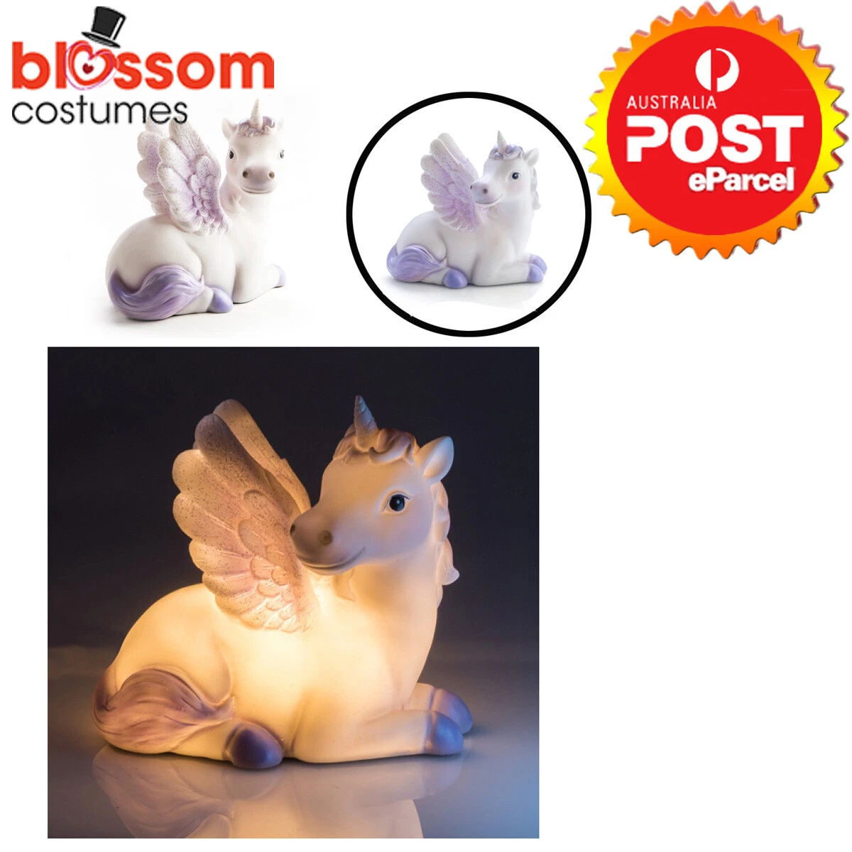 NG149 Purple Rainbow Unicorn Led Lamp Night Light Bedroom Table Bedside Decor