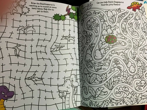 DINOSAUR COLOR-IN MAZES BOOK FOR KIDS, JUNIOR ART, BRAND NEW COLORING FUN! - Imagen 4 de 4
