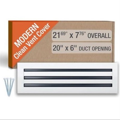 FA-STAR Clean Modern AC Vent Cover 20 x 6 (Duct Opening Cutout) - Decorative 