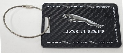 Jaguar Shaded Cat with Text Carbon Fiber Luggage Tag