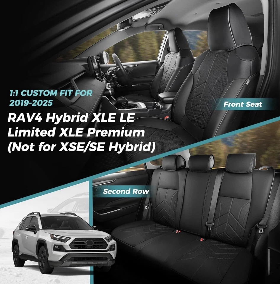 Чехлы на сиденья, Toyota RAV4, комплект, 2019 2020 2021 2022 2023 2024 2025, кожа, - Изображение 4 из 4