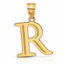 10K / 14K Yellow Gold Polished Etched Letter ...