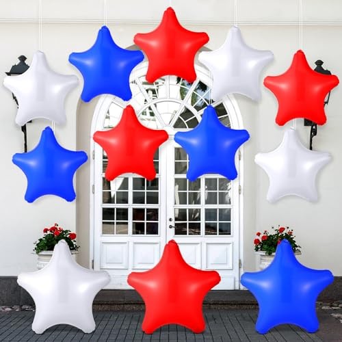 12 Pcs 8 Inch 4th of July Inflatables Outdoor Decorations Patriotic Red White - Picture 2 of 7