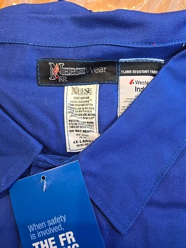 Mens Neese Wear Fire Resistant Coveralls 4XL Blue image 4