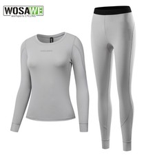 WOSAWE Women Base Layer Quick-Dry Top & Leggings Slim-Fit High-Stretch Underwear