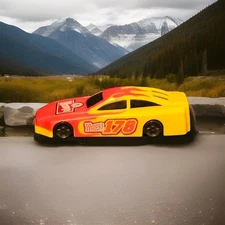 Wendy’s toy car 2009 #178 Oldemark LLC Yellow with Red Flames