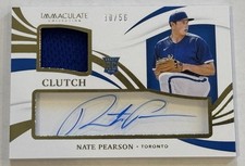 2021 Panini Immaculate Clutch RPA NATE PEARSON Blue Jays /56 🔥