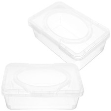 2 Pcs Wipes Container for Bathroom Dispenser Tissue Storage Case