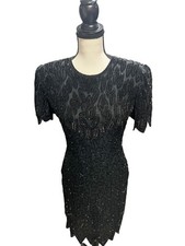 Laurance Kazar Women's Beaded Beaded Party Cocktail Evening Dress Classy Size PS
