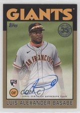 2021 Update 1986 Topps Baseball Gold 47/50 Luis Basabe Alexander Auto md3