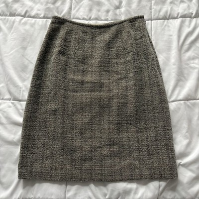 Mini Skirt Womens Size 4 Wool Blend Brown Tweed Lined Officechic Corpcore City