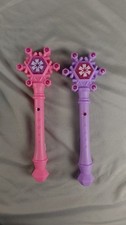 Lot of 2 LED Light Up Snowflake Princess 12" Wands Sound Frozen Elsa-Style READ