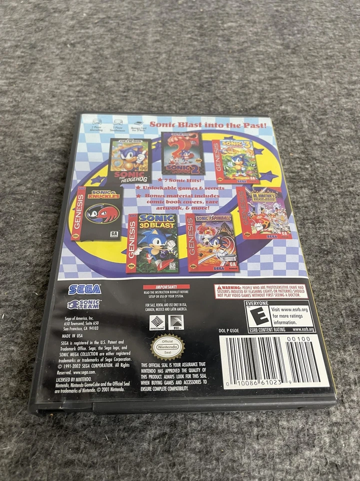 Sonic Mega Collection Nintendo GameCube Complete CIB Player's Choice with Manual - Image 2 of 4