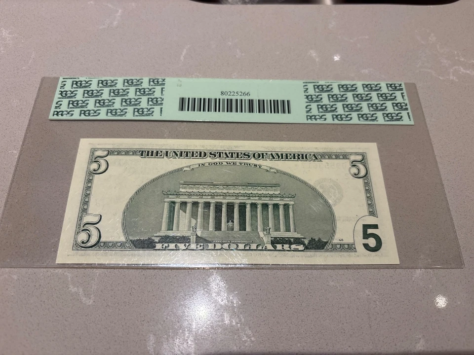 2003 $5 FW  Federal Reserve Star Note - Fr.1990-L * PCGS Superb Gem New 68 PPQ - Image 2 of 2