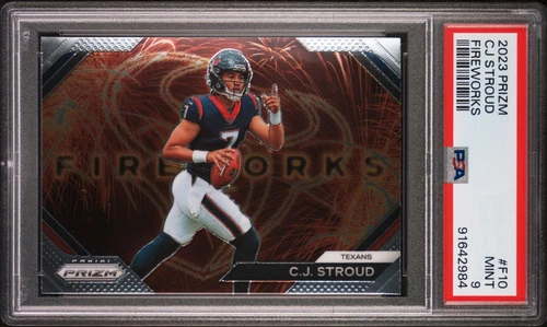 2023 Prizm CJ Stroud Fireworks #F10 PSA 9 MINT RC ROOKIE