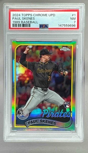 147559696 Paul Skenes 2024 Topps Chrome Update #89CU-1 1989 Baseball RC PSA 7