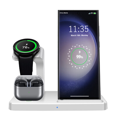 Wireless Charger Dock 3in1 Charging Station For Samsung Galaxy