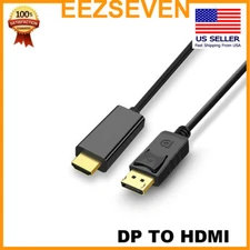 Display Port DP to HDMI Cable Adapter Converter Audio Video PC HDTV 1080P 60Hz