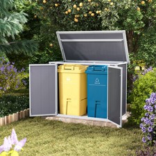 Plastic Wheelie Bin Store Outdoor Garden Storage Shed Dustbin Cover Waterproof