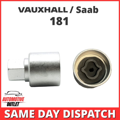 MASTER LOCKING WHEEL SECURITY NUT BOLT REMOVER KEY SOCKET 181A FOR VAUXHALL SAAB