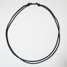 Skórzany pasek Naszyjnik Prawdziwa SKÓRA Skóra bydlęca 2Ø czarny Nuty przesuwne 40-80cm s15