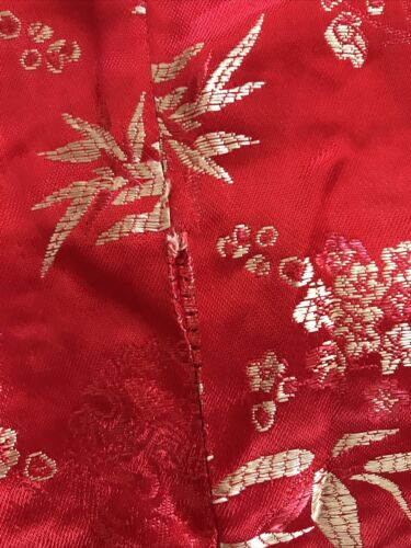 M.M. Asiatisches Rotgoldkleid Rouje Blumen. Knielänge. Schlitze MEDIUM (32"" Brust) - Bild 7 von 8
